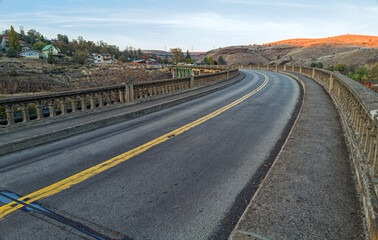 The surface of the bridge over the Deschutes River at Maupin, Oregon, USA