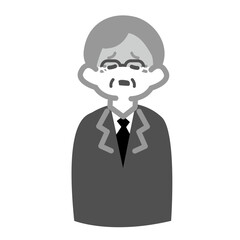 青ざめるシニア男性会社員