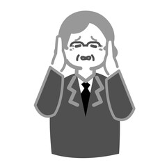 頭を抱えるシニア男性会社員