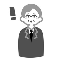 驚くシニア男性会社員