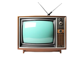 old tv set on transparent background