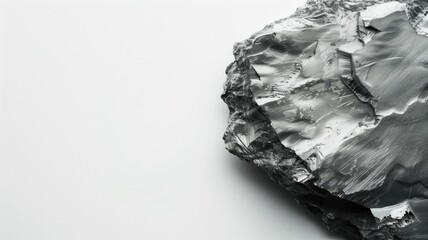 Raw obsidian rock showcasing sharp edges and reflective surface details
