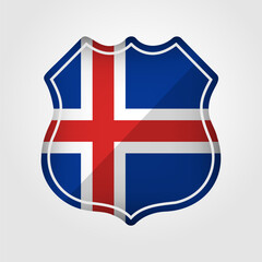 Obraz premium Iceland Flag Road Sign Illustration