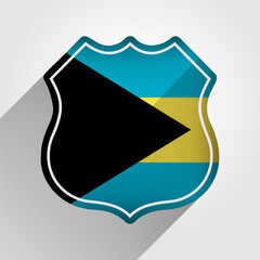 Bahamas Flag Road Sign Illustration