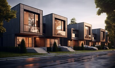 modern cozy house with parking and pool for sale or rent in luxurious style. - obrazy, fototapety, plakaty