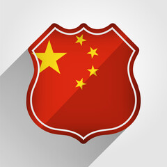 China Flag Road Sign Illustration