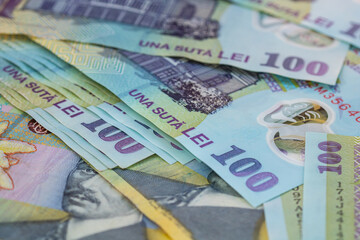 Obraz premium LEI Romanian money. RON Leu Money European Currency