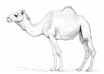 Coloring pages of camel in close up