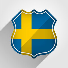 Sweden Flag Road Sign Illustration