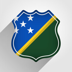 Solomon Islands Flag Road Sign Illustration