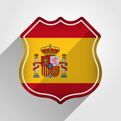 Spain Flag Road Sign Illustration