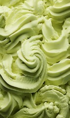 Creamy cream with pistachios, top view