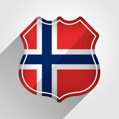 French Norway Flag Road Sign Illustration