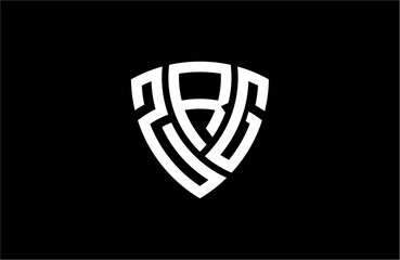 ZRG creative letter shield logo design vector icon illustration