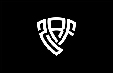 Fototapeta premium ZRF creative letter shield logo design vector icon illustration