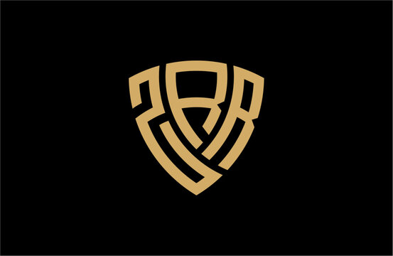 ZRR creative letter shield logo design vector icon illustration