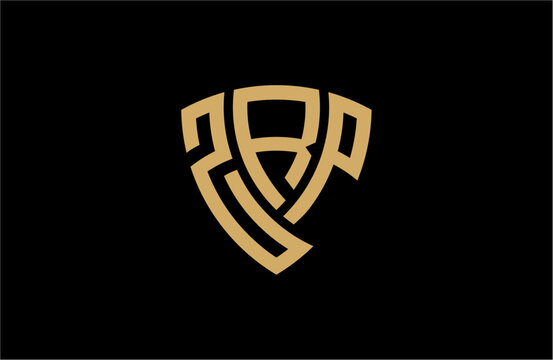 ZRP creative letter shield logo design vector icon illustration