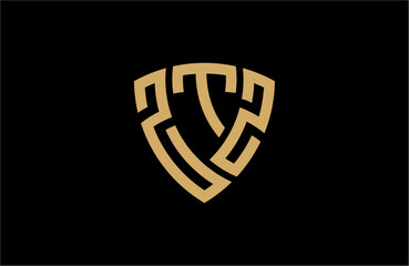 ZTZ creative letter shield logo design vector icon illustration