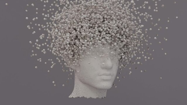 3D Conceptual Animation Artificial Intelligence Human Head Explosion 