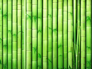 Obraz premium image of green bamboo texture, wallpaper on the wall, full screen.