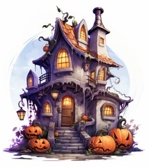  KS cartoon images of a house with pumpkins on KS cartoon images of a house with