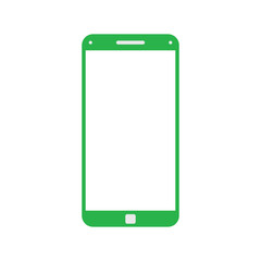 Smartphone with blank screen isolated on white background. Vector illustration. Bright colored simple icon illustration. Telephone and technology symbol graphic design element