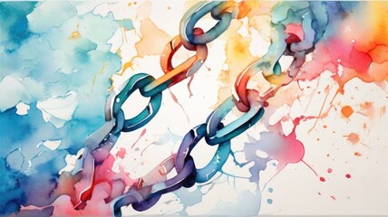 abstract chain watercolor background