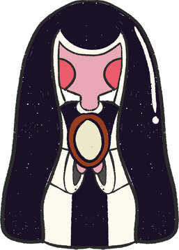 Handdrawn Sor Juana In&eacute;s de la Cruz Illustration