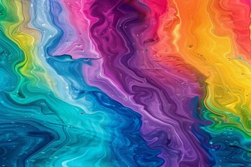 Vibrant abstract fluid art background with swirling patterns of mixed paint.

