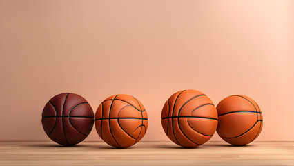 Obraz premium Concept of Team Spirit. 3D Basketball Ball Illustration, Signifying Unity and Collaboration in Athletic Pursuits