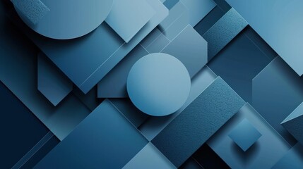 Intersecting layers of blue textured blocks creating a dynamic and abstract geometric composition. - obrazy, fototapety, plakaty