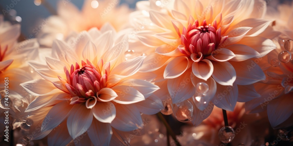 Aufkleber assorted dahlia flowers arranged on a table generative ai