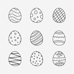 Easter egg doodle line vector illustration