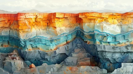 Poster Cross-section of the Earth's crust with mineral deposits © Jennifer