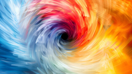 Swirling Blue, Red, Yellow and White Vortex Art Banner