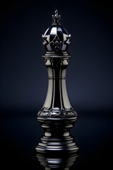 Obraz na płótnie Canvas Elegant Black Queen Chess Piece: An Emblem of Strategic Power and Sophistication