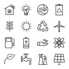 set of icons ecology - obrazy, fototapety, plakaty