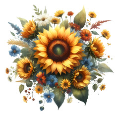 Vibrant Sunflower Bouquet in a Sunny Field