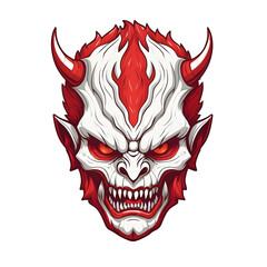 devil demon beast head design. for sticker, mask, etc. colorful concept