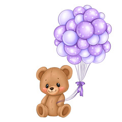 Teddy bear with balloons 