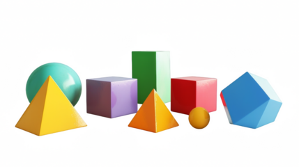 Group of Different Colored Shapes and Sizes