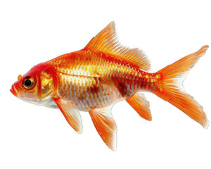 Fototapeta premium goldfish isolated on white background
