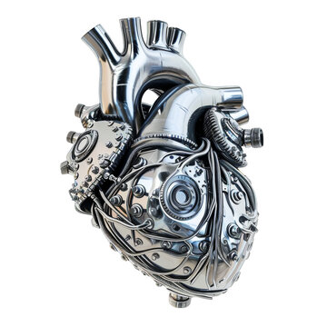 Silver Heart Shaped Object on White Background