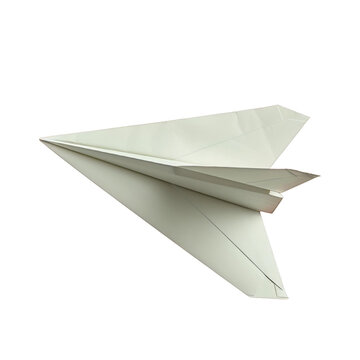 White Paper Airplane Soaring Through the Sky
