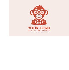 Simple Geek Monkey vector logo design Vintage Monkey logo vector for Business Identity