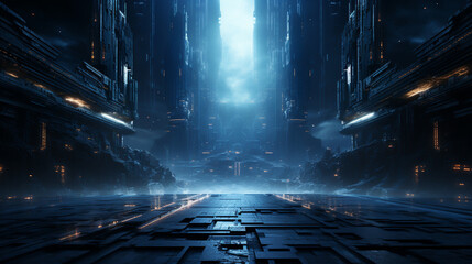 Cybernetic abyss a secure dark expanse where forbidden technology is banished and guarded