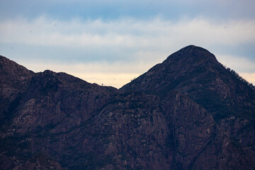 Obraz premium panorama of mount barney as seen from the summit of mount may, rocky mountains near brisbane and gold coast in queensland, australia