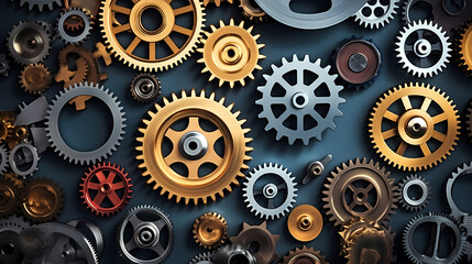 Metal gear parts, gear background