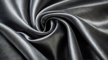 Obraz premium Shiny smooth wavy folds of gray grunge silk satin velvet material texture from Generative AI