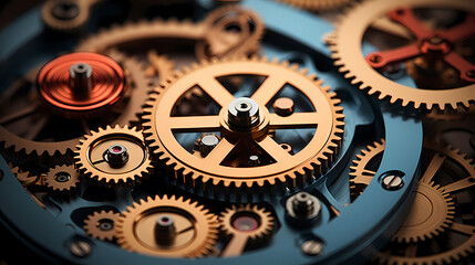 A series of interrelated gears symbolizes the synergy between different elements of a well-functioning system
